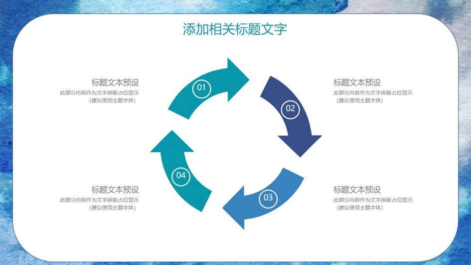 水彩藍色清新企業宣傳教育策劃方案PPT模板